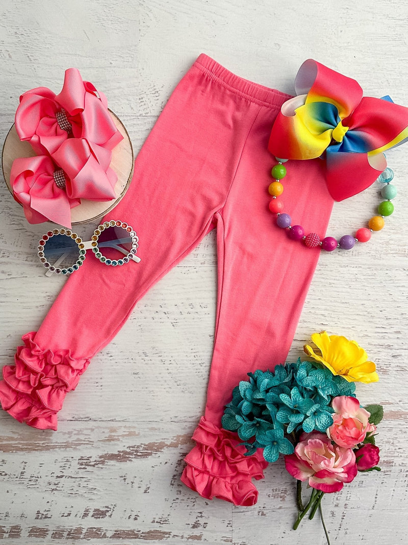 Solid Ruffled Fitted Icing Leggings (more colors!)
