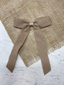 Suede Ribbon Long Tail Hair Bow- Thin