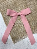 Suede Ribbon Long Tail Hair Bow- Thin