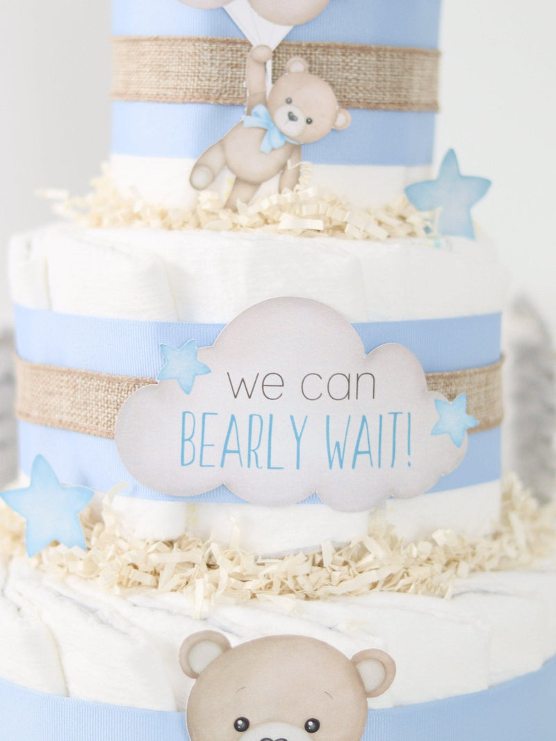 Teddy Bear Diaper Cake Collection Blue