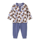Baby Boy Football Outfit – Bamboo Henley Shirt & Pants Set