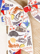 Texas Printed Ribbon Cheer Bow