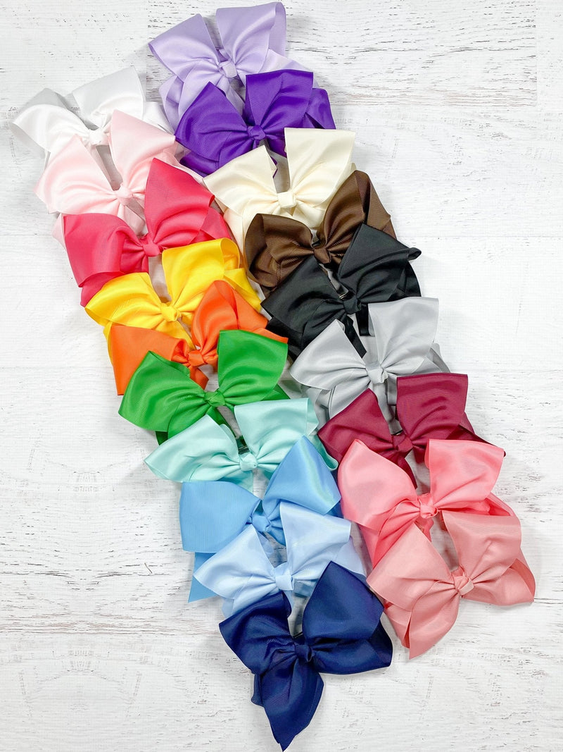Texas Size Big Hair Bows - French Clip - 6.5" - 36 colors