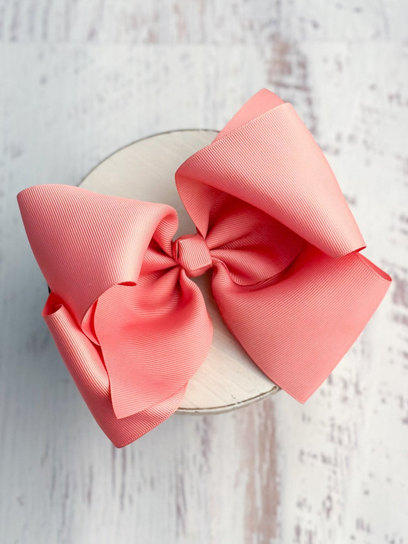 Texas Size Grosgrain Hair Bow - Alligator Clip - 6.5" - 36 colors