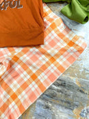 Thankful Bow Plaid Bell Bottom Set