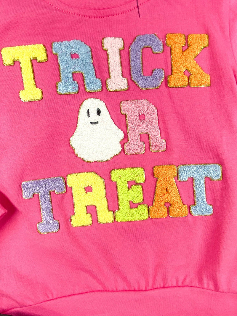 Trick or Treat Pink Chenille Sweater