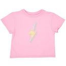 Zebra Rainbow Lightning Bolt Pink Boxy Tee for Girls – Trendy Boutique Graphic Shirt | Bossier City, LA