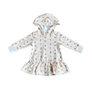 FLEECE PEPLUM TOP-MINI FLORAL IN CREAM