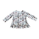 LONG SLEEVE PEPLUM TOP-BOWS