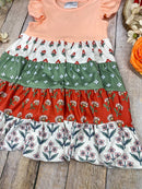 Vintage Floral Patchwork Tiered Dress | Girls Boho Ruffle Dress