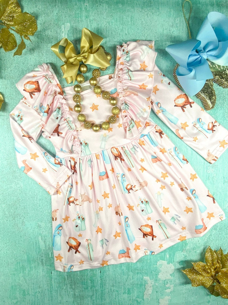 Vintage Nativity Scene Twirl Dress