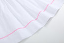 White and Pink Bows Smocked Bishop Dress