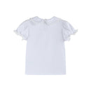White Collared Lace Sleeve Shirt