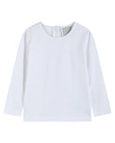 White Cotton Layering Girls Shirt