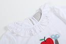 White School Ruffle Top and Blue Skort Set