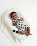 Bamboo Shorty Romper  | Palm Style White