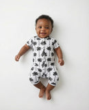Bamboo Shorty Romper  | Palm Style White