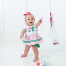 Hole-In-One First Birthday Girls Reversible Golf Bubble