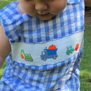 Smocked Pumpkin Halloween Jon Jon with Trucks