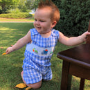 Smocked Pumpkin Halloween Jon Jon with Trucks