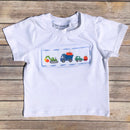 Smocked Pumpkin Halloween T-Shirt with Trucks