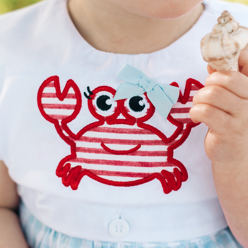 Reversible Smocked Strawberry & Crab Bubble