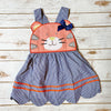 Navy & Orange Micro Gingham Tiger Dress