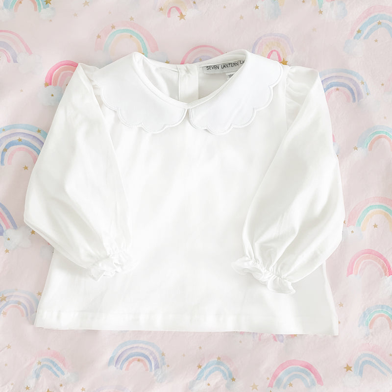 Sweetheart  Collar Long Sleeve Shirt